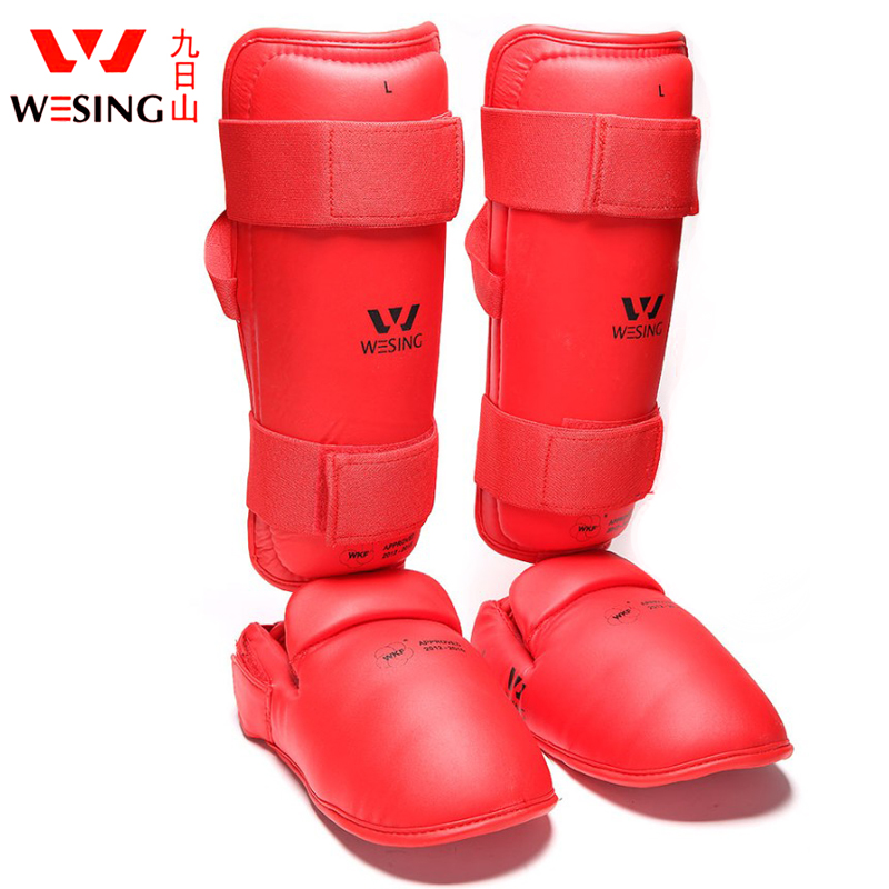 Jiuzhishan karate protective gear even body flame protection instep protection training ankle protection calf WKF