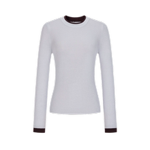 Jiuzi Annako simple and comfortable cloud wool contrast multi-color bottoming sweater for women 2024 autumn new style