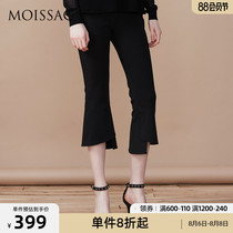 MOISSAC MOISSAC spring irregular casual high waist thin micro la cropped pants female