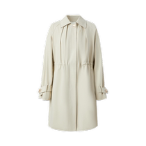 JZ Jiuzi temperament texture commuting mid-length windbreaker womens spring and autumn new niche pleated casual cotton jacket