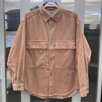 Benni Road Mens Autumn Cotton Corduroy Loose Shoulder Double Bag Toilwear Shirt Jacket 8821304M005