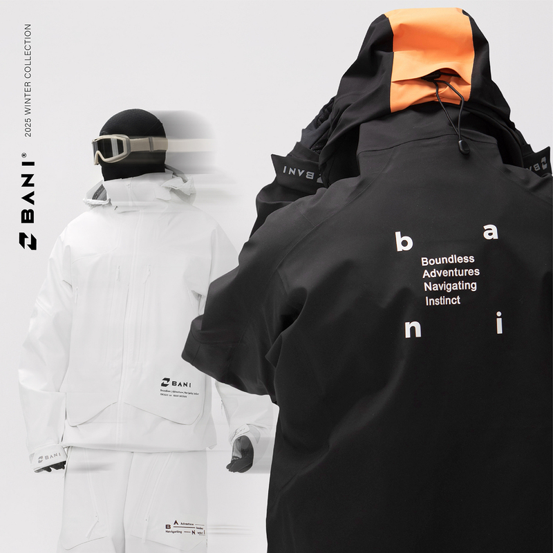 Bani Unisex Genuine Ykk with Recco Locator Ski Jacket Outdoor Sports Snowboarding and Skiing