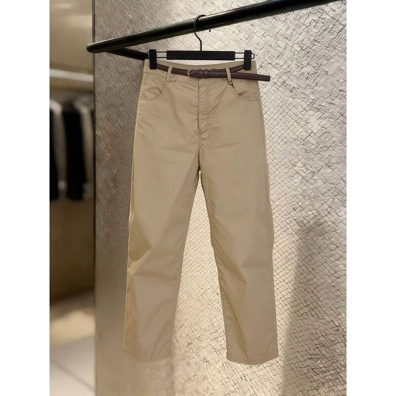 French-Style Khaki Cropped Pants for Women, Straight-Leg Pants, 2026 Summer New High-Waisted Fashionable Versatile Casual Pants for Commuting