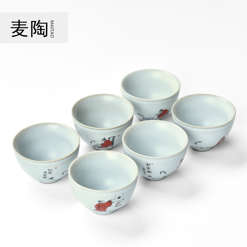 MaiTao hand - made your up ceramic kung fu tea set sample tea cup white porcelain personal ru up market metrix manual cups of tea light