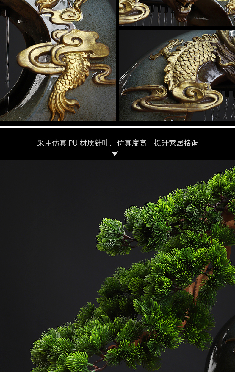 MaiTao new Chinese style water device simulation guest - the greeting pine home furnishing articles furnishing articles in extremely good fortune opening housewarming gift