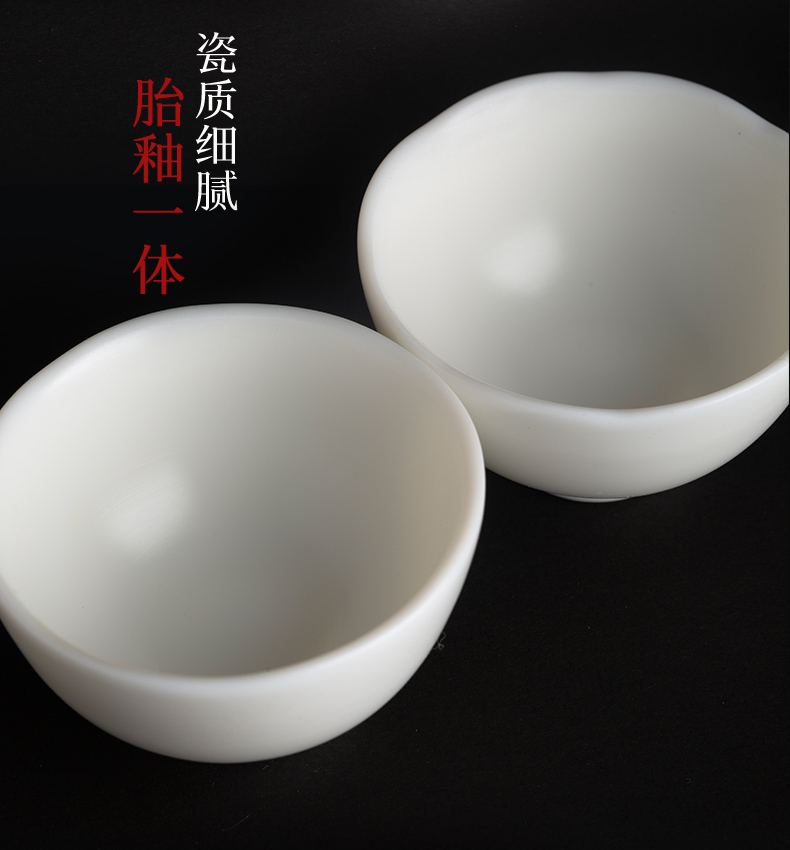 Kung fu tea master MaiTao suet jade porcelain teacup tea cup single CPU
