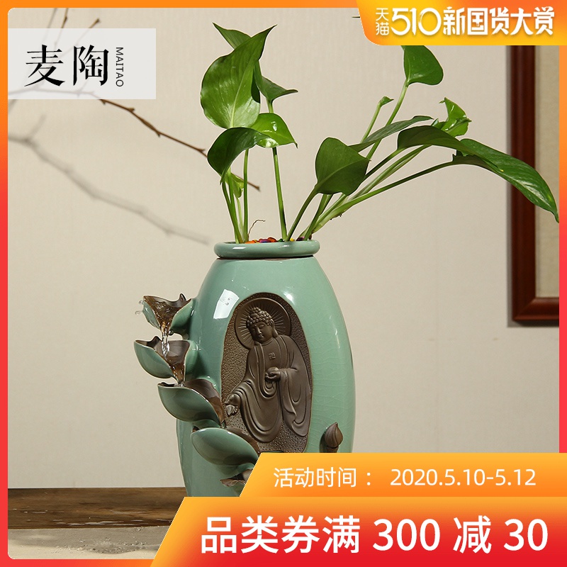 MaiTao unit water atomization furnishing articles ceramic landscape humidifier indoor living room flowerpot flower pot more than other meat