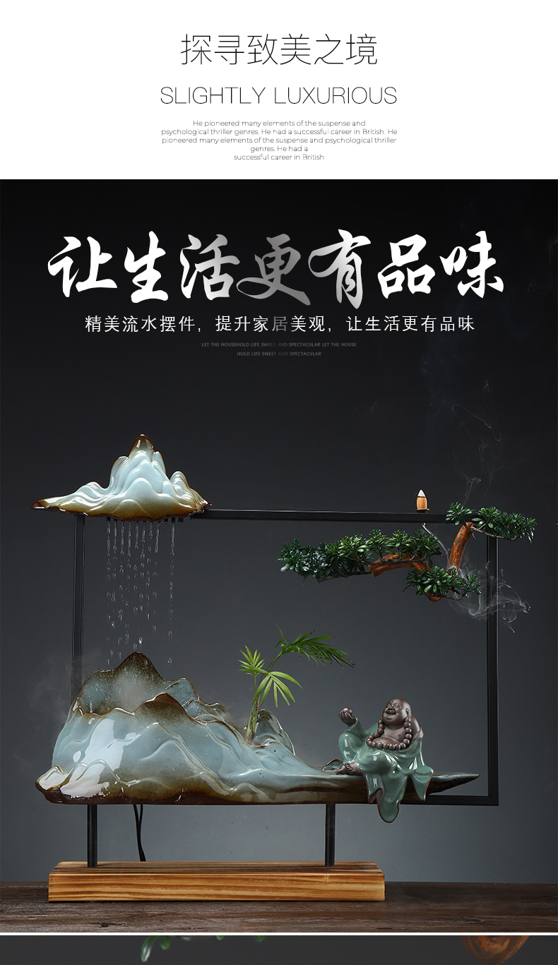 MaiTao creative fountain water apparatus furnishing articles sitting room office feng shui plutus household humidifier opening gifts