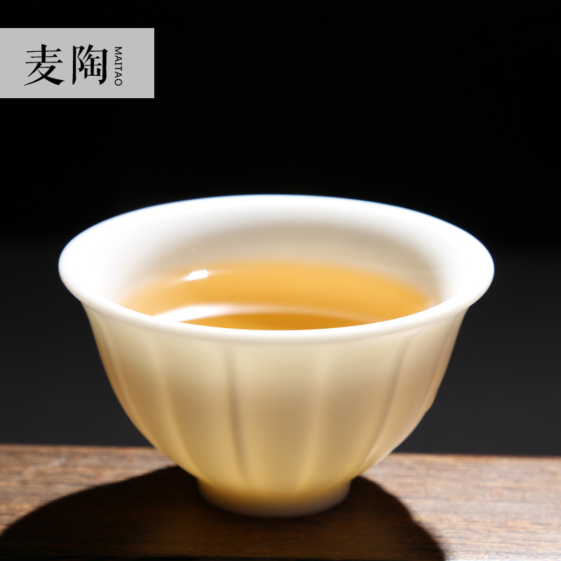 MaiTao white porcelain ceramic cups, small single cups of jade porcelain cup large personal tea tea sample tea cup, master cup