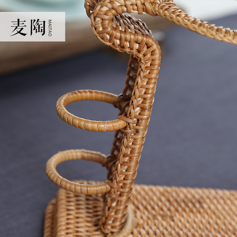 MaiTao autumn rattan tea easily frame accessories kung fu tea set lazy ground tea tea aircraft frame the cane top service up)