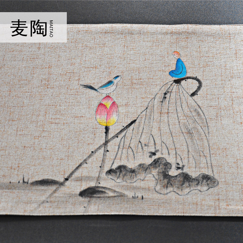 Small tea table mat MaiTao hand - made cotton and linen of the type of flag curtain antependium tea tea shops cloth art kung fu tea accessories