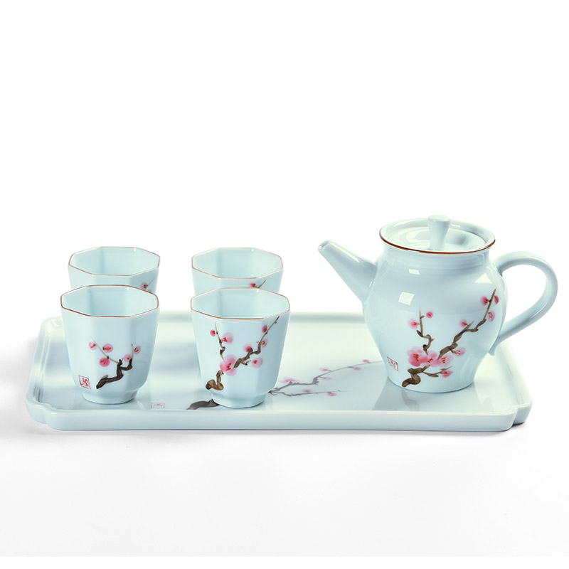 MaiTao hand - made name plum flower tea pot of a complete set of suit single pot of hand - made of ceramic kung fu tea set to filter the teapot