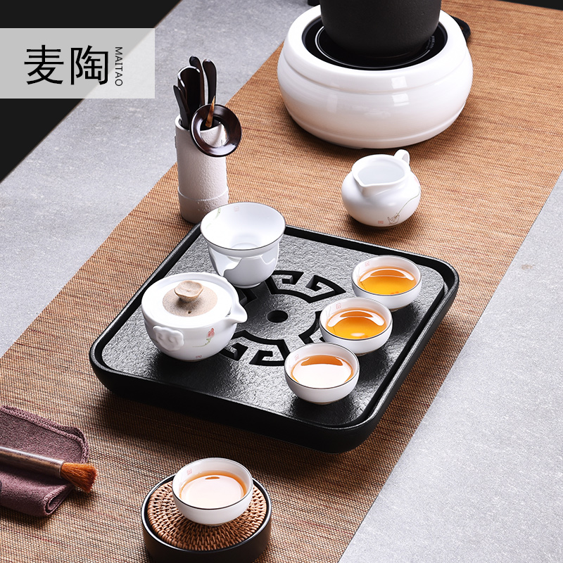MaiTao sharply stone tea tray tea set suit household teapot tea sea hand draw a complete set of kung fu tea set a pot of four cups