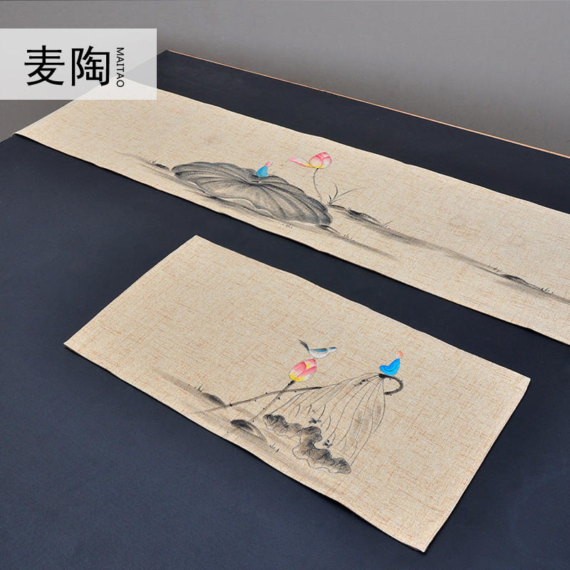 Small tea table mat MaiTao hand - made cotton and linen of the type of flag curtain antependium tea tea shops cloth art kung fu tea accessories