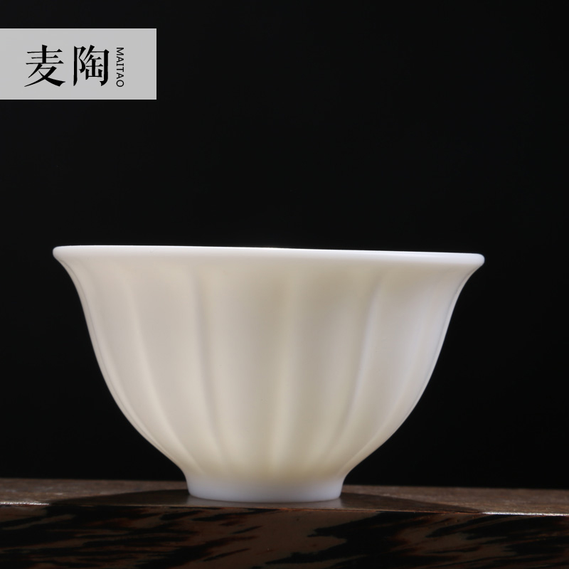 MaiTao white porcelain ceramic cups, small single cups of jade porcelain cup large personal tea tea sample tea cup, master cup