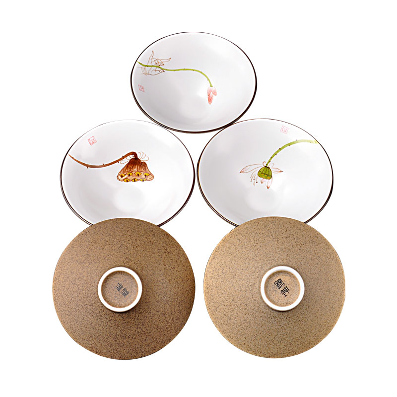 MaiTao hand - made ceramic cups at upstream glass up with white pottery clay sample tea cup kung fu tea cup thick TaoPuEr cup