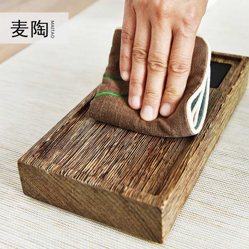 Small MaiTao wenge wood tea tray household mini dry plate tea platform with chicken wing hua limu travel