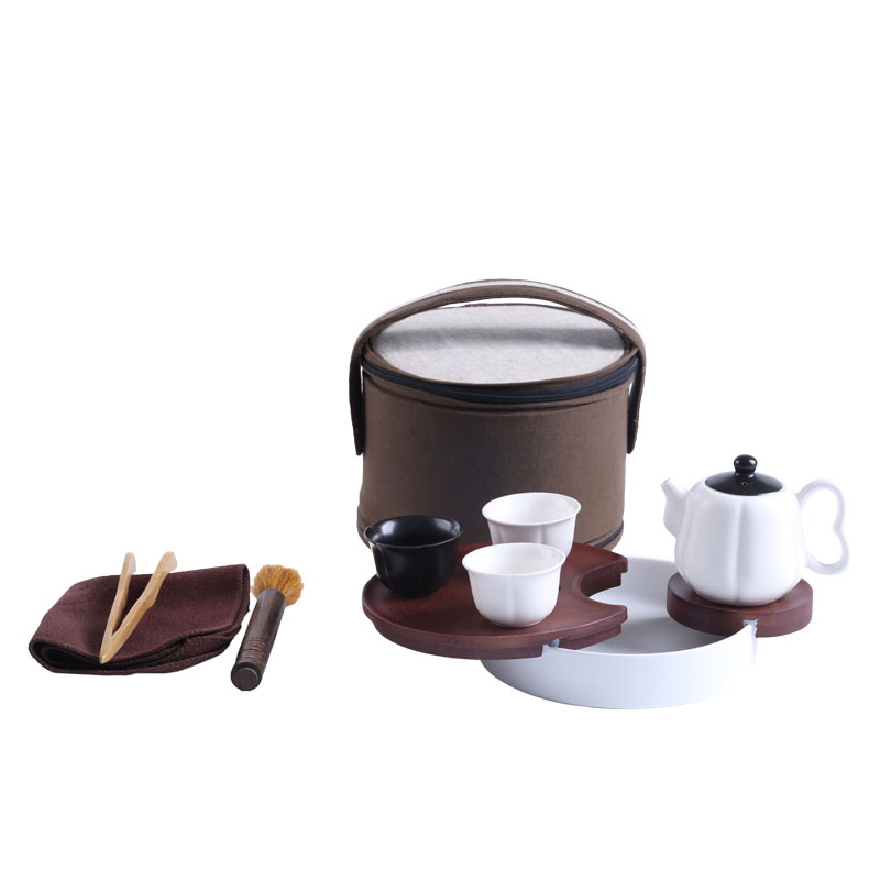 MaiTao creative Japanese cotton and linen travel tea set to receive a bag bag in a pot of three cups of kung fu tea tea cups