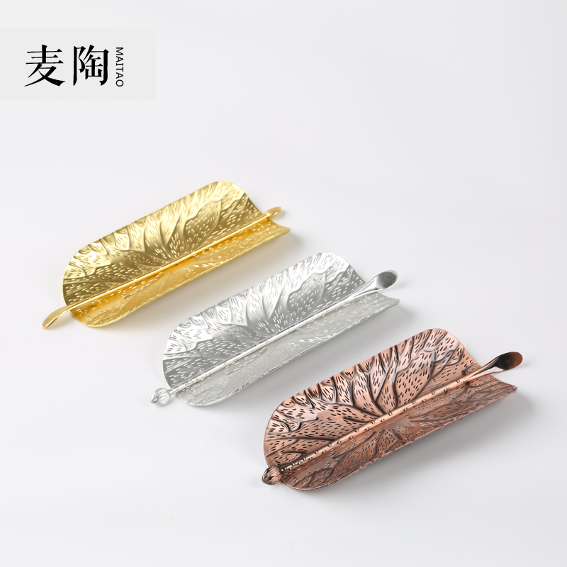 MaiTao tin alloy copper tea is tea spoon set half manual hammer eye grain TSP tea zero shovel tea spoon