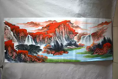 Meiqi Painting Academy Small six feet 1 8*0 7 meters landscape pure hand-painted professional painter commercial painting Chinese painting red landscape