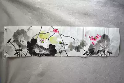 Meiqi painting academy four feet off 1 4*0 35 meters flowers and birds pure hand-painted Chinese painting calligraphy and painting commodity painting gallery mounting shop