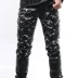 Quần áo rock DS Slim punk quần hộp đêm quán bar DJ trang phục nam ca sĩ thay thế ngụy trang quần da đinh tán - Quần da shop đồ nam đẹp Quần da