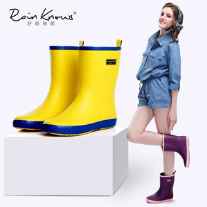 Tốt mùa mưa mùa xuân và mùa hè thời trang cao su giày nước mưa khởi động nữ gió Hàn Quốc ống matt hit màu ladies mưa khởi động