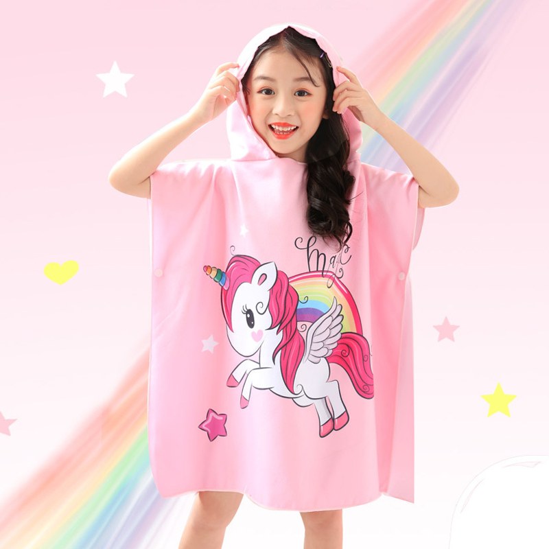 Child bath towels baby Even cap cloak bathrobe pure cotton absorbent gauze baby cartoon CUHK child swimming can be worn in summer