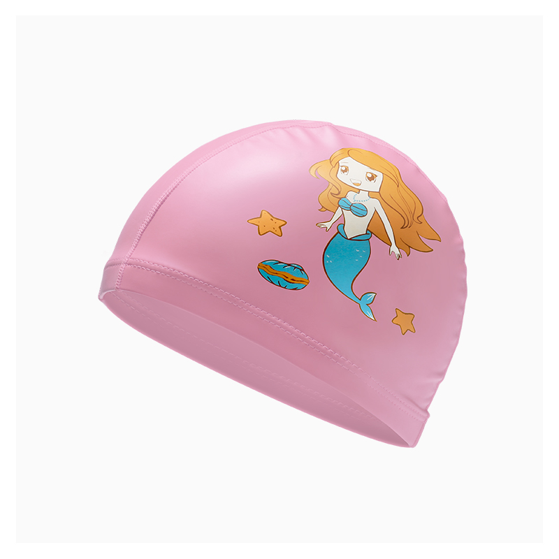 SEACMYDODO children's swimming cap PU coating waterproof cartoon mermaid swimming cap boys and girls baby cloth swimming cap