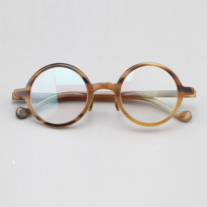 Natural Horn Pattern Texture Spectacle Frame Handmade Retro Round Frame Small Face Men And Women Glasses Near GLASSES