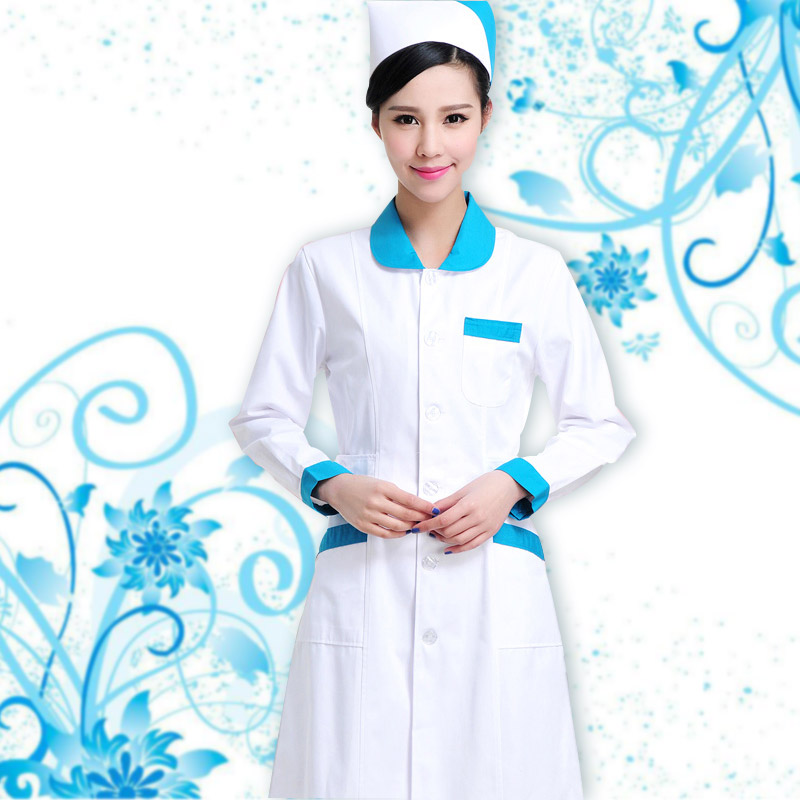 Angel Lanaheart Long sleeves Nursing pharmacy Large size work clothes for spring dress Doctors hospital men and women with white coat