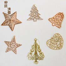 Christmas tree decoration plastic plating star room hanging hanging ornaments Nordic hollow bell love pendant heart shape