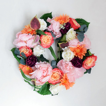 50cm flower ring door hanging adornment wall simulation flower hanging decoration embroidered ball fake floral door decorated shop window pendant props