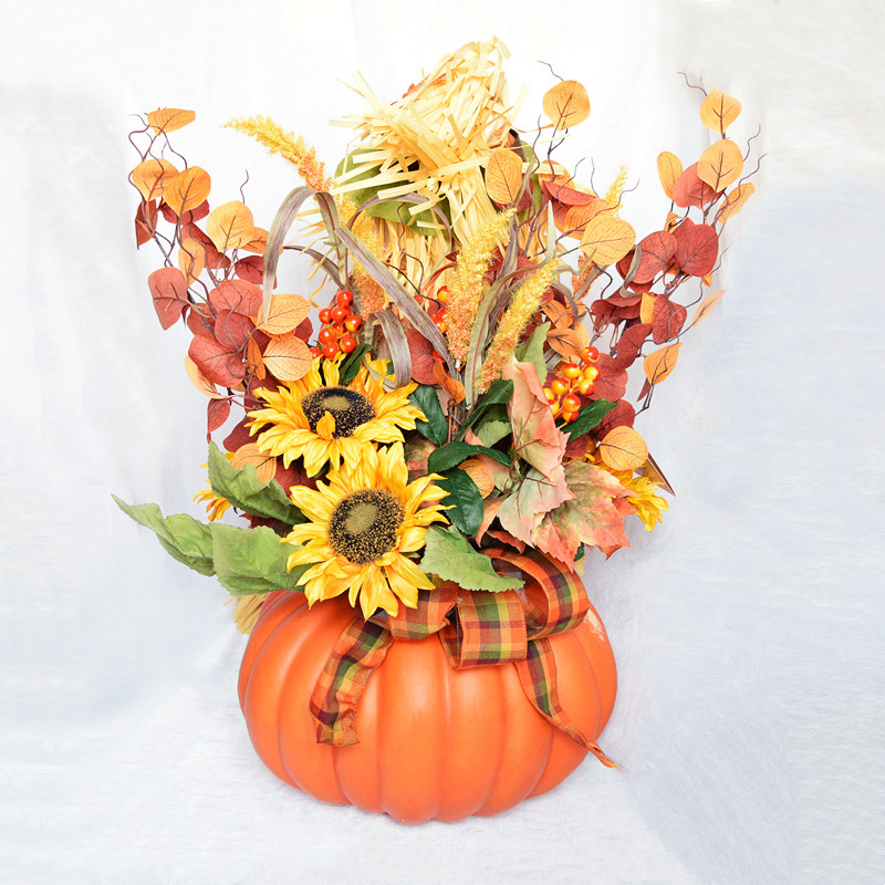 Thanksgiving Decorations Sunflower Emulation Flower Pendulum SUNFLOWER POTTED PLANT FAKE WHEAT EARS PUMPKIN MAPLE TREE LEAF VINES