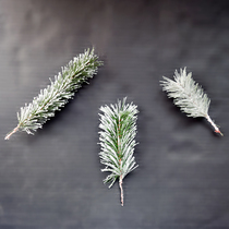 Christmas green pine needle flocking snow decoration material diy simulation Christmas tree handmade wreath photo props