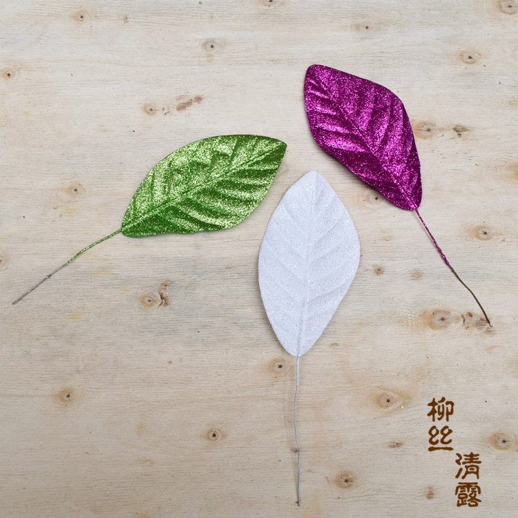 Lius Clear Foreign Trade Original Christmas Wheat decorated simulation white corn leaf false leaf green flash leaves