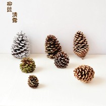 Big pine fruit decoration Christmas ornaments oversized flocking Cedar creative home furnishings crafts diy making materials