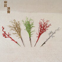 Christmas decoration glitter cuttings handmade bouquets diy material Red branches stage scene arrangement photo interment