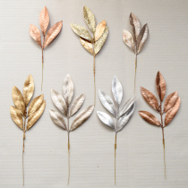 Simulation champagne leaves retro fake flower decorations plastic leaves home soft decoration Gardening Landscape foreign trade factory