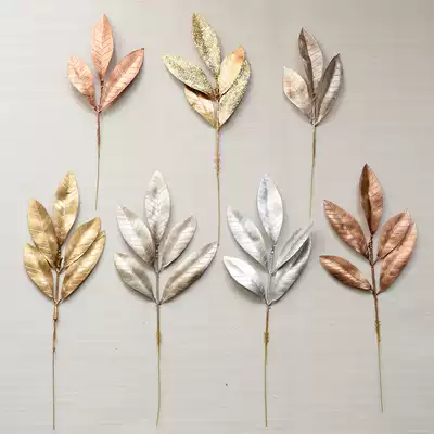 Simulation champagne leaves retro fake flower decorations plastic leaves home soft decoration Gardening Landscape foreign trade factory