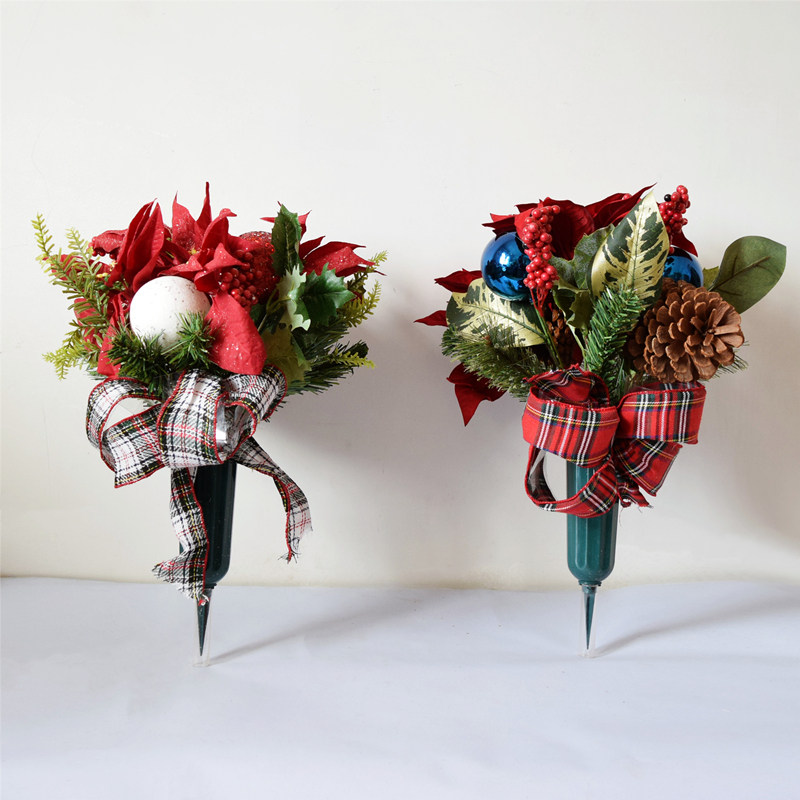 Christmas Decorations Simulation Pine Needles Leaf Red Berries Fruit Fake Flowers Jersey Butterfly Knot Christmas Balls Flower Arrangement Pendulum