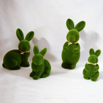 Emulation Short Suede Moss Easter Bunny Living Room Desktop Small Swing Piece Cute Adornment Easter Rabbit