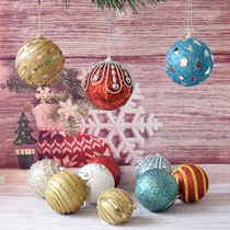 Christmas ornaments pendant Christmas tree decoration color ball 10cm foam ball ball ball Solid scene arrangement hanging ornaments