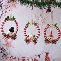 Mini Felt Christmas Tree Small Pendant Idea Christmas Snowman Little Flower Ring Christmas Decorations Pendant Kindergarten