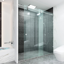 Bathroom straight sliding door hanging rail shower door mobile tempered glass shower room toilet partition door slide rail