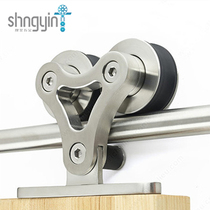 Barn door stainless steel hanging rail track 304 silent double head wheel full set of sliding doors Partition door Track door sliding door