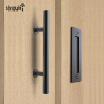 Barn door black handle Sliding door round dark handle Modern simple high-grade stainless steel cabinet handle door handle