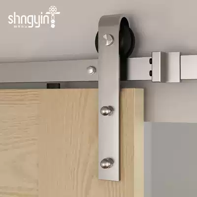 Barn door hanging wheel track 304 stainless steel silent hardware accessories Full set of sliding door partition door sliding door