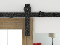  Tiger skin potholes black barn door hanging slide high-end indoor sliding door retro American sliding door hanging rail accessories