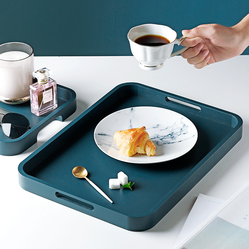 Nordic Light Extravaganza Modern Small Tea Tray Wooden home Rectangular Water Cup Teacup's Living Room Put on the plate of the cup